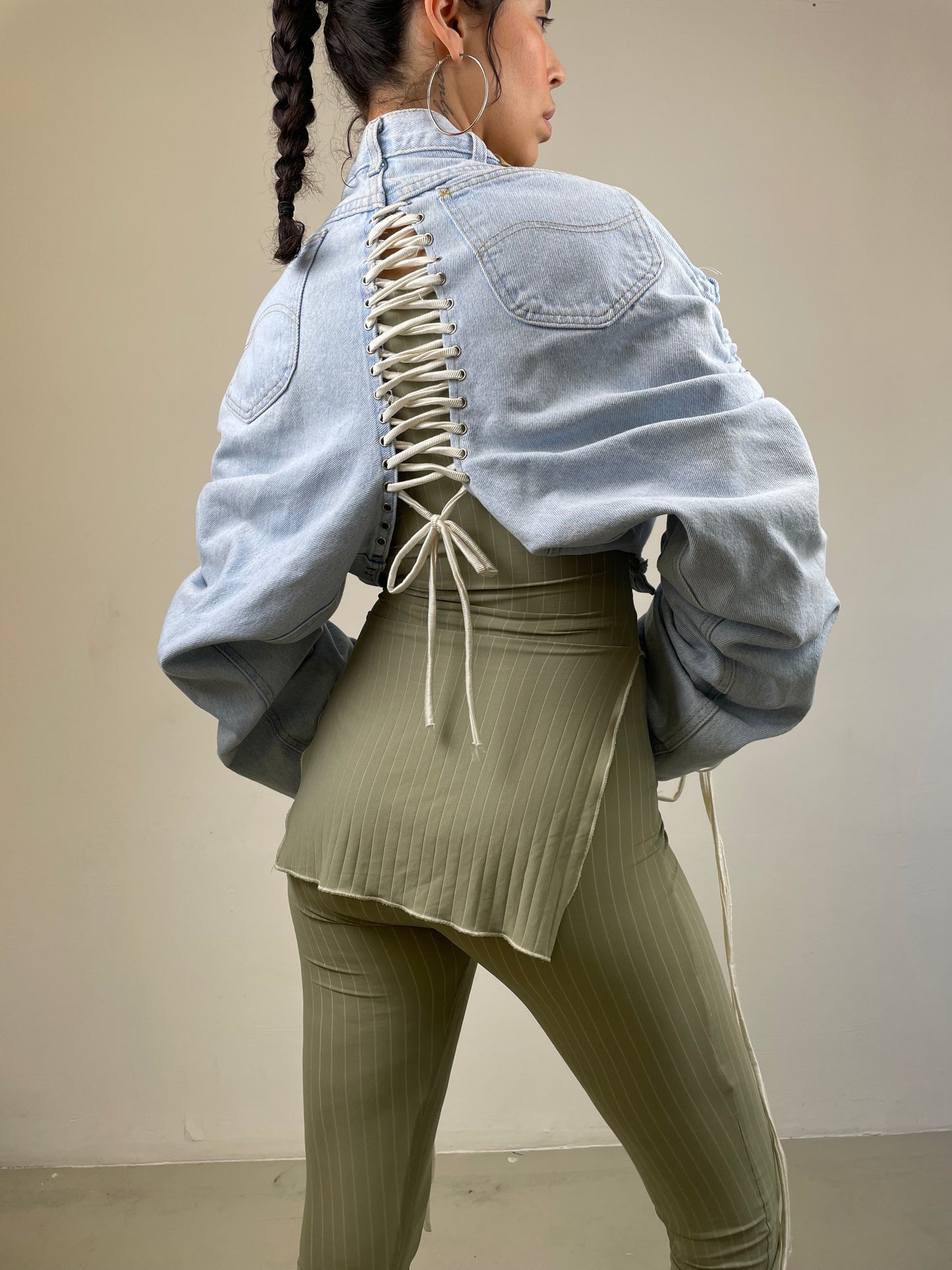 1/1 REWORKED DENIM SLEEVES CLEAR SKY