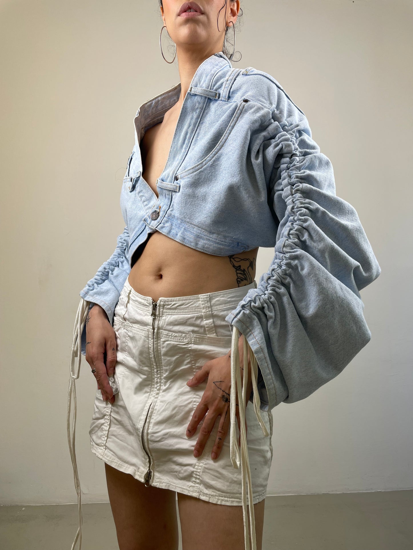 1/1 REWORKED DENIM SLEEVES CLEAR SKY